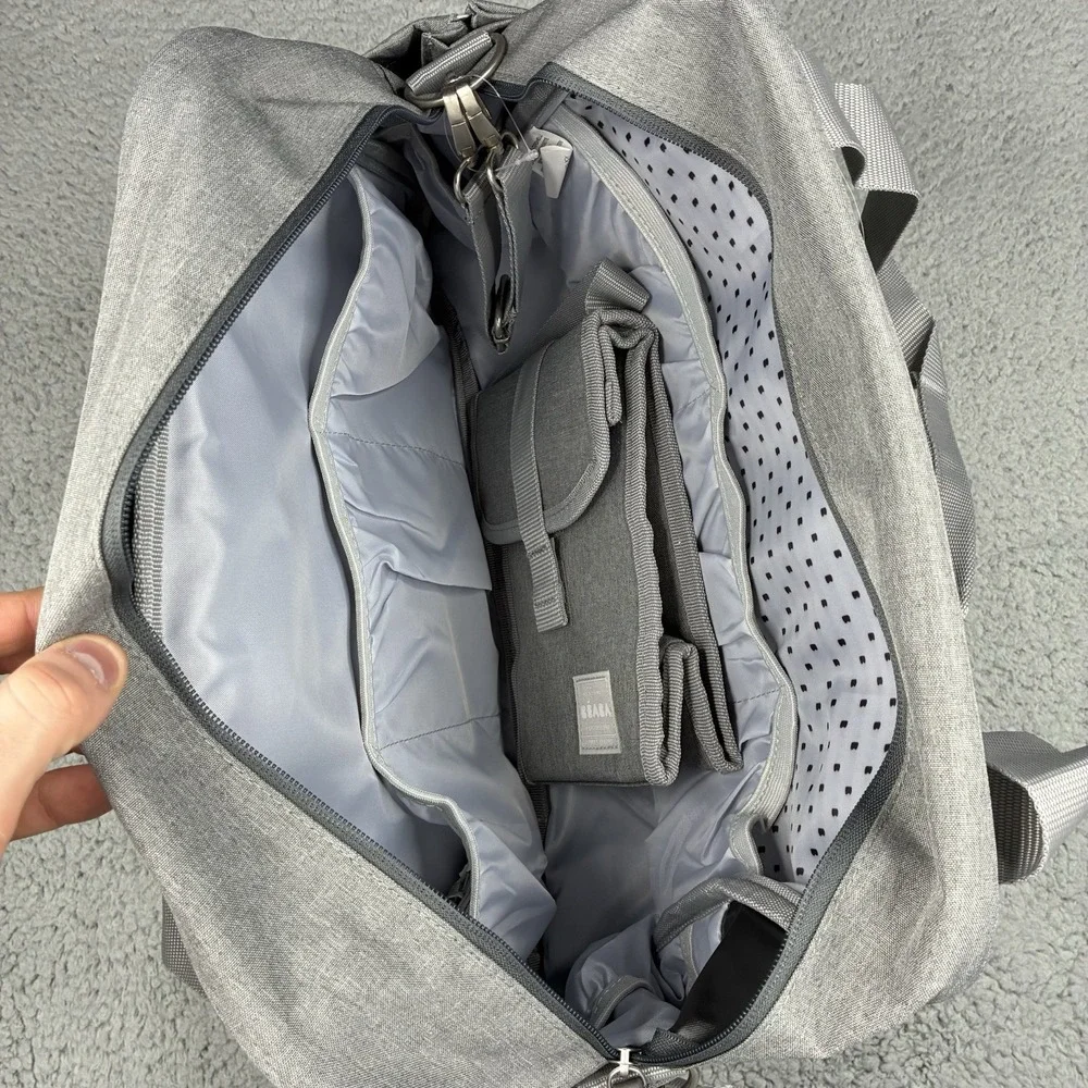 BEABA Sac à Langer Genève Diaper Bag 23L Gray Shoulder Baby Changing Bag NWT